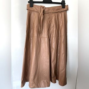 Ann Taylor Vegan Leather Midi Skirt